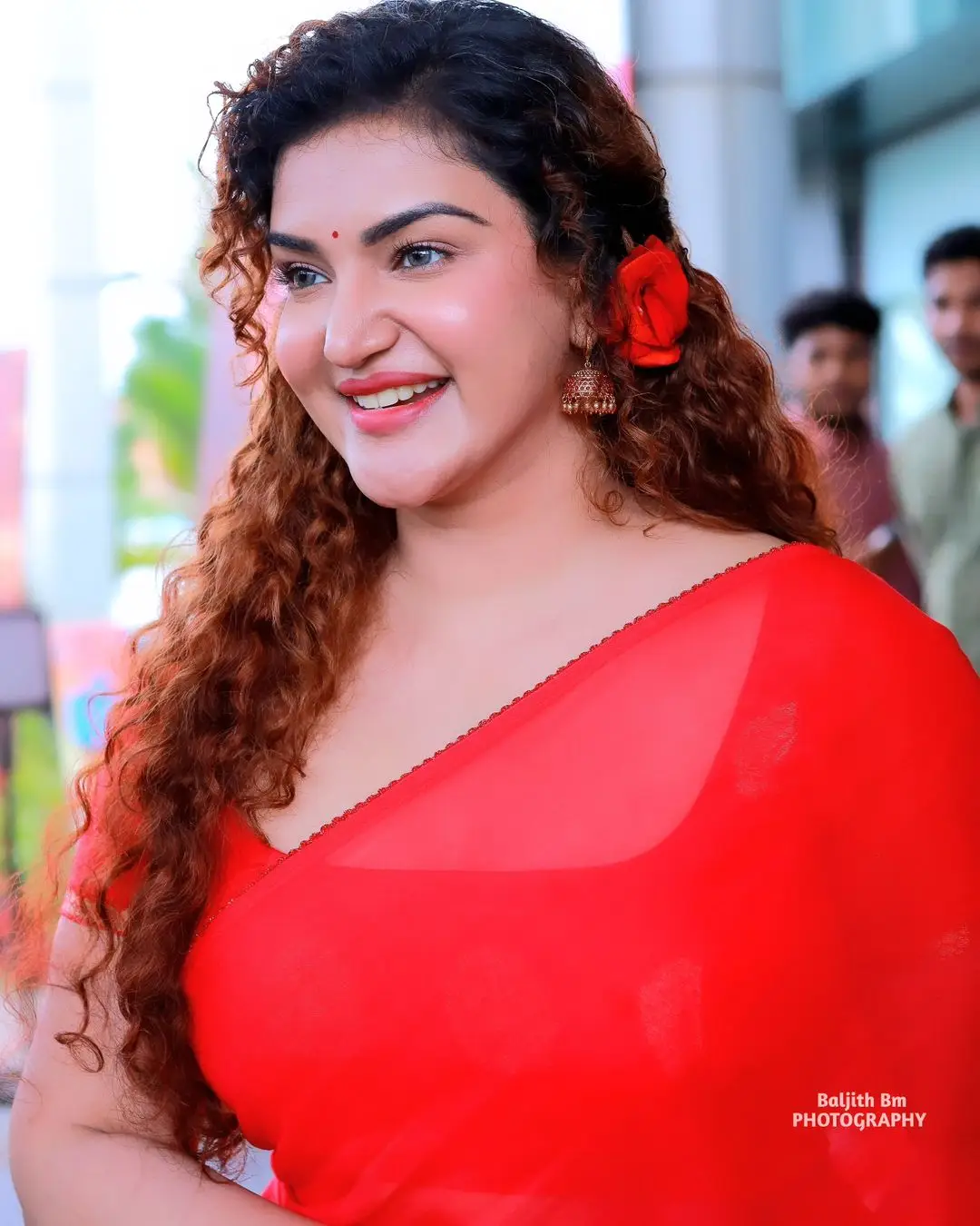 Honey Rose Long Hair Smiling Face Closeup Wallpapers